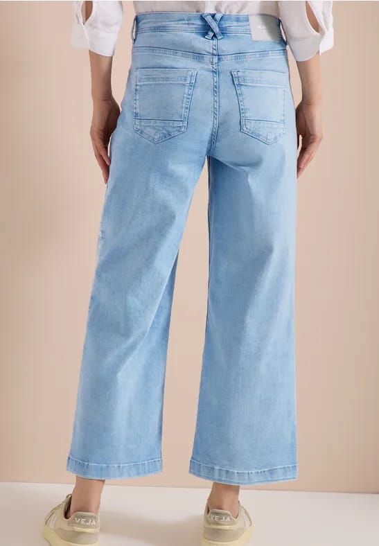 7/8 Wide Legs jeans met geborduurd detail
