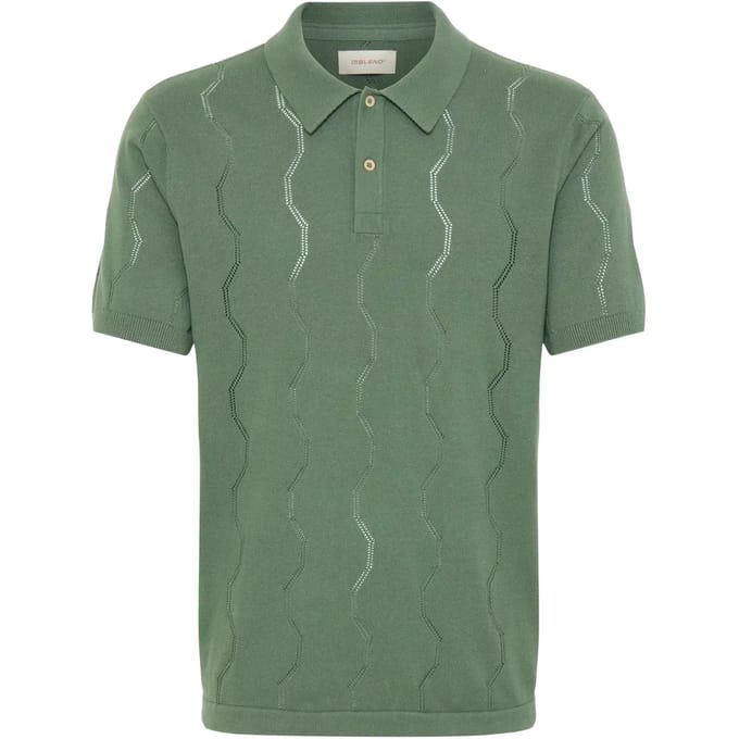 Blend Heren Shirt Korte Mouw Zigzagpatroon Kentkraag Normale Pasvorm
