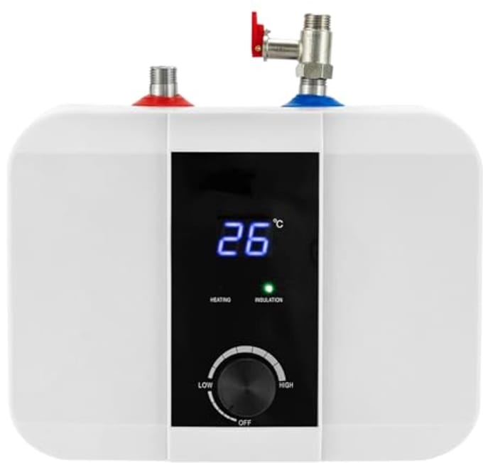 Mini Elektrische Boiler - Compacte Boiler Keuken - Direct Warm Water - Instelbare Temperatuur - 6 Liter - Wit