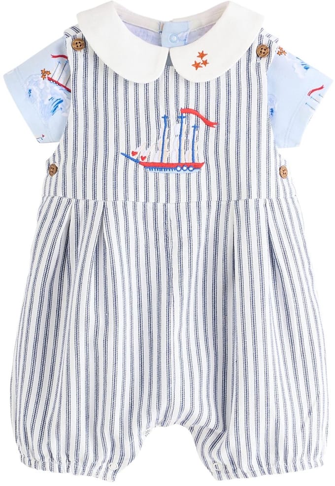 Next - Jongens - Cath Kidston babytuinbroek van 100% katoen - Blauw