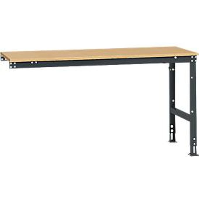 Manuflex aanbouwtafel UNIVERSAL Standaard, 1750 x 800 mm, multiplex natuur, antraciet