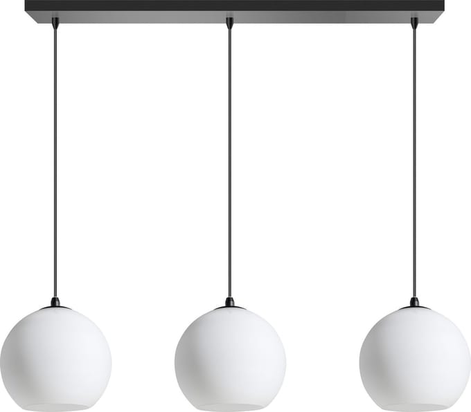 ETH Hanglamp Orb balk 3x 25 cm Wit opaal mat Glass / Zwart - 90cm