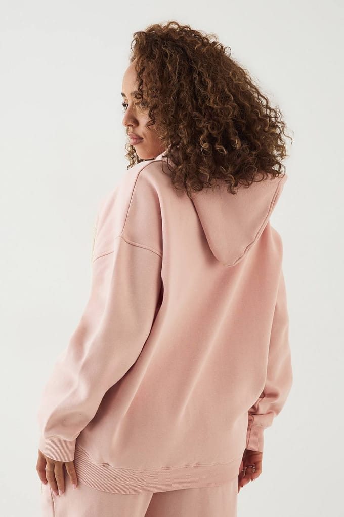 Dames DSGN Studio Badstof Applique Oversized Hoodie | Light Pink | Maat: Medium