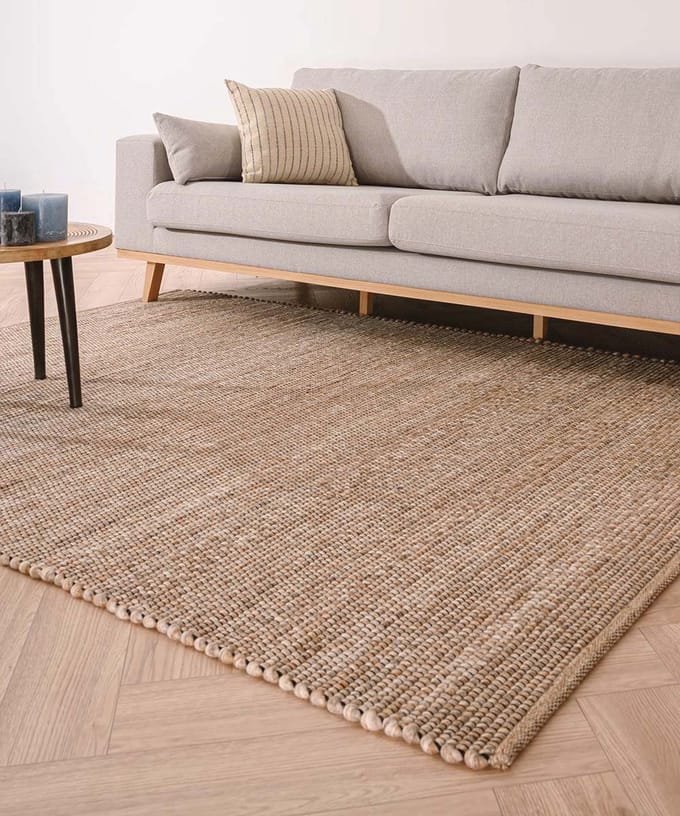 Wollen vloerkleed - Lett beige 140x200