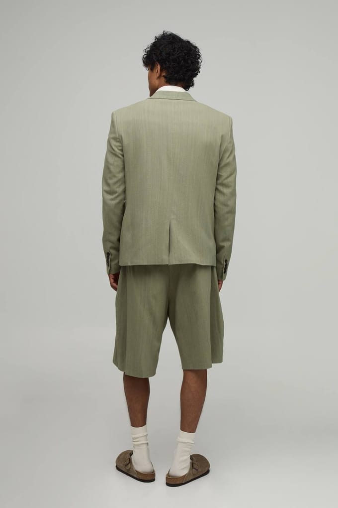 Linnen-look Blazer Met Relaxed Fit | Olive | Size 36