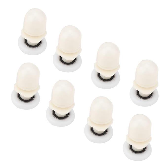 8 stuks Duurzaam Plastic Schuifroller Rail Deurwiel Badkamer Glazen Deur (25 mm)