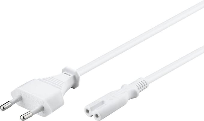 Scanpart C7 stroom kabel 2 meter - Met stekker - Geschikt voor randapparatuur - Wit - Universeel