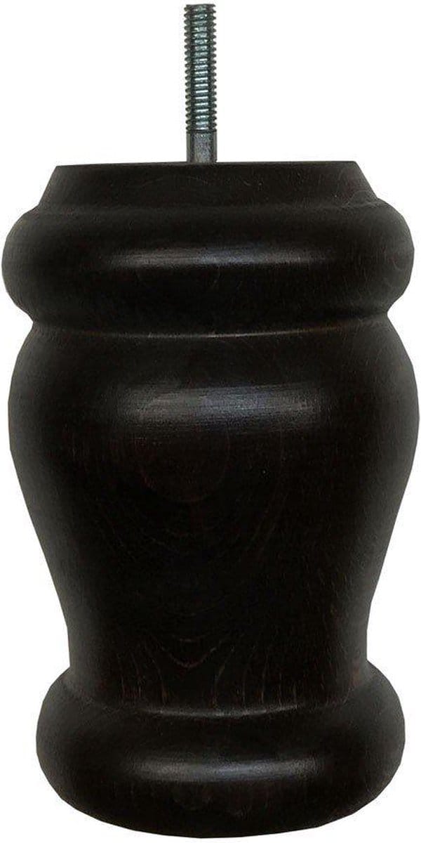 Massief Houten Ronde Meubelpoot - 12 cm (M8) - Zwart