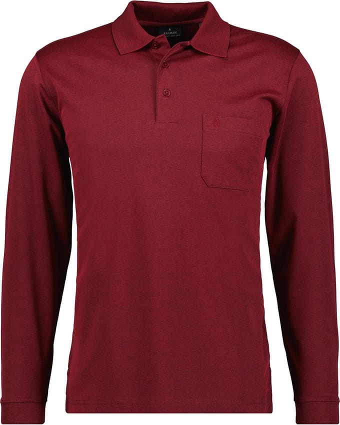 Ragman Poloshirt Soft Knit Polo Knopf Langarm
