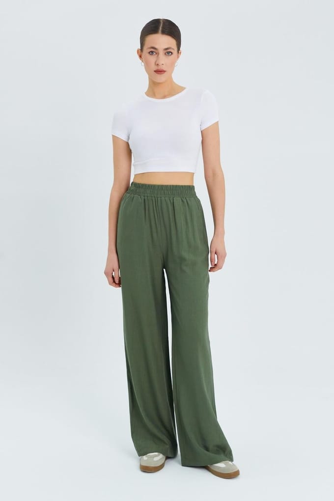Zachte Aanraking Hoge Taille Wijde Pantalon