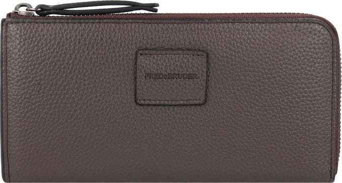 FREDsBRUDER Leren Portemonnee Lanbe Zip Around Wallet Ash Brown Donkerbruin