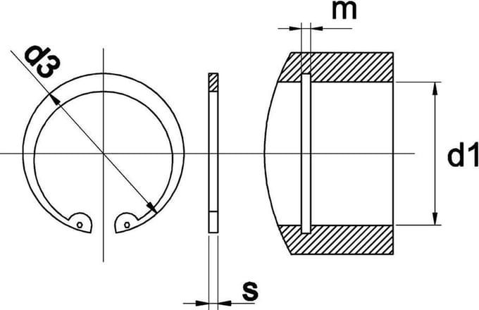 Borgring 57x2mm voor Boring - 100 stuks