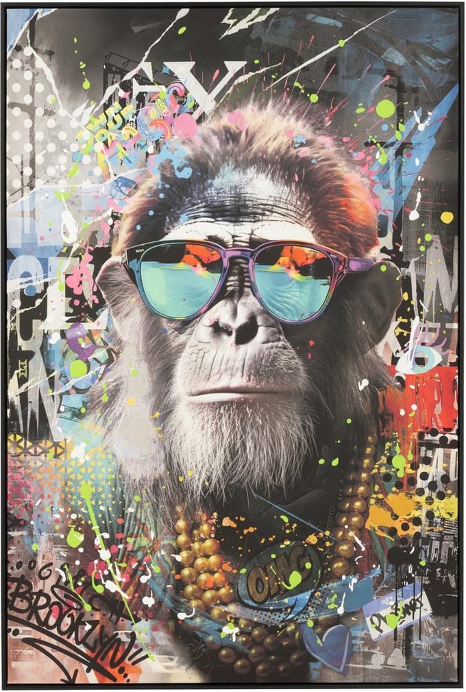 J-Line schilderij Monkey - canvas - mix