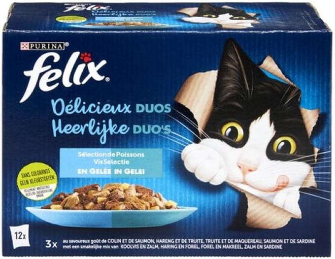 Felix DOU's in Gelei - Kattenvoer Natvoer - Vis Selectie - 12 x 85 g