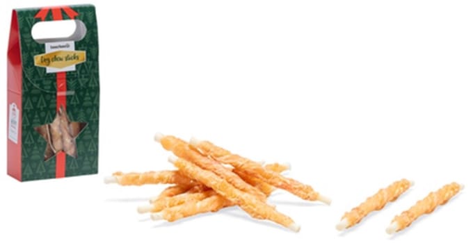 Beeztees Kerstkado Kauwstaven Kip - Hondensnack - 8 stuk