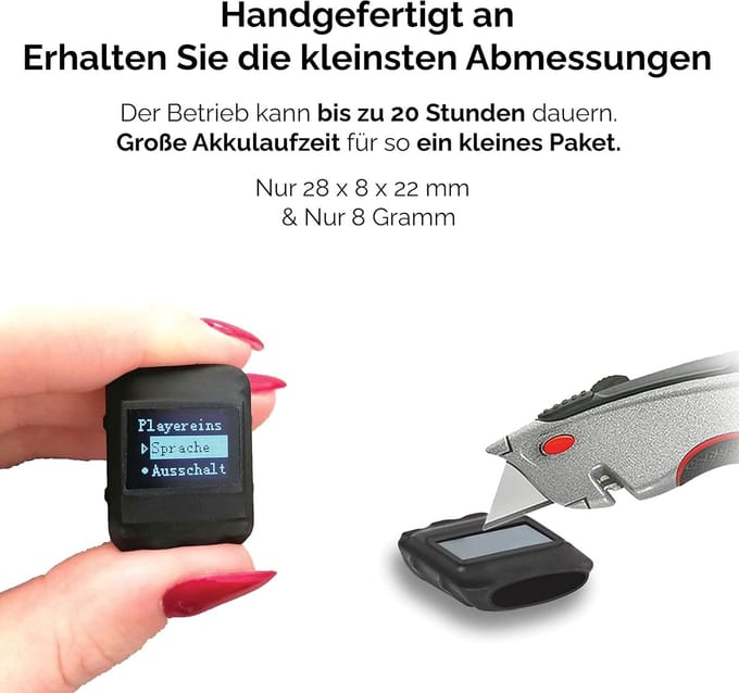 Mini Dicteerapparaat - Stemrecorder Opname - Discreet Opnemen - Spraakgestuurde Opname - 2.8 x 0.8 x 2.2 cm