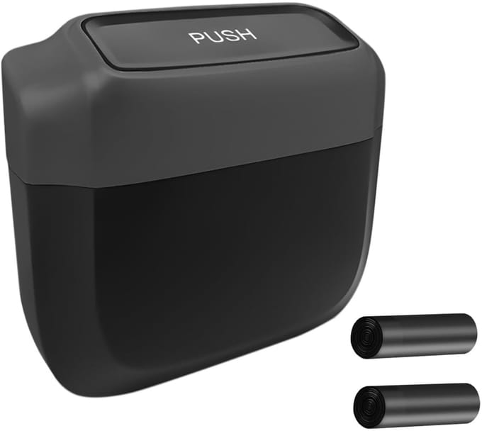 Unyqoos® Compacte draagbare afvalemmer met deksel voor auto en kantoor