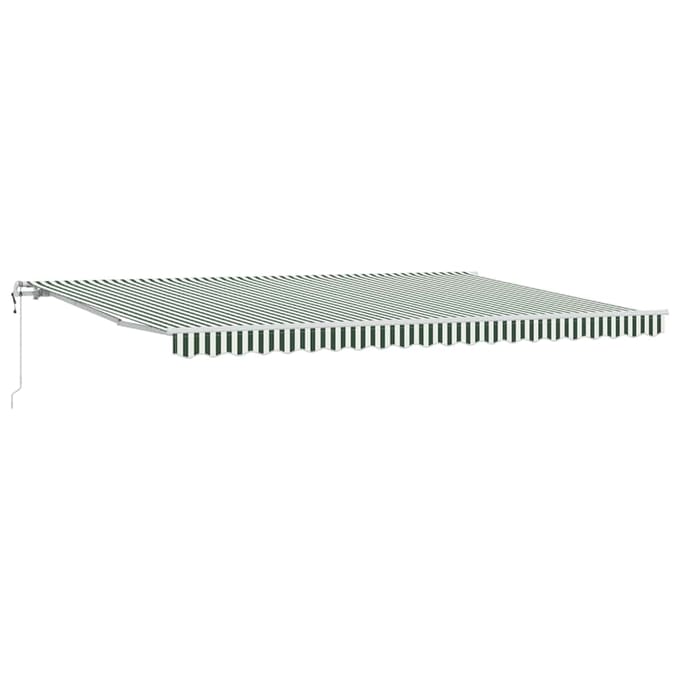 vidaXL - Uitschuifbare - luifel - Groen - en - Wit - 500 - × - 300 - cm