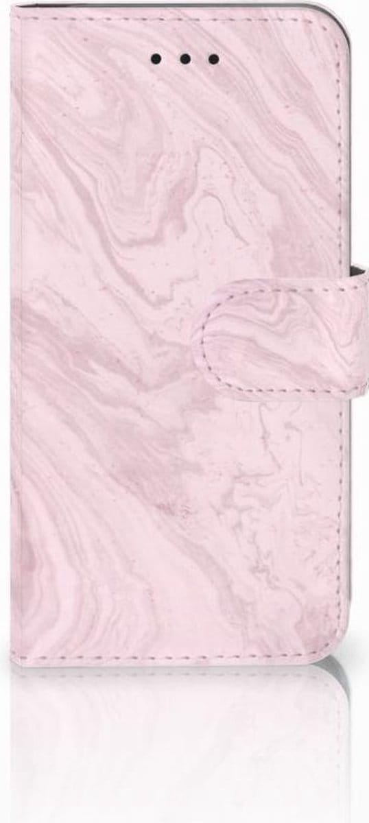 Apple iPhone X | Xs Bookcase Marble Pink - Origineel Cadeau Vriendin