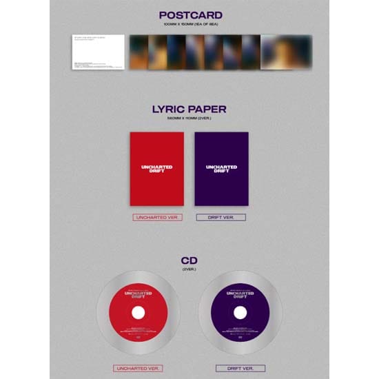 8TURN 2e mini-album 'UNCHARTED DRIFT' Random Ver red