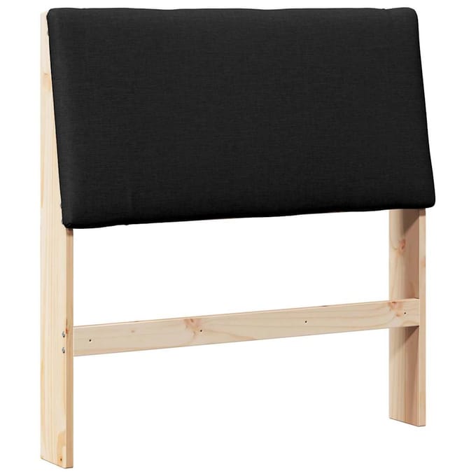 vidaXL Gestoffeerd hoofdbord Zwart 90 cm Massief grenenhout