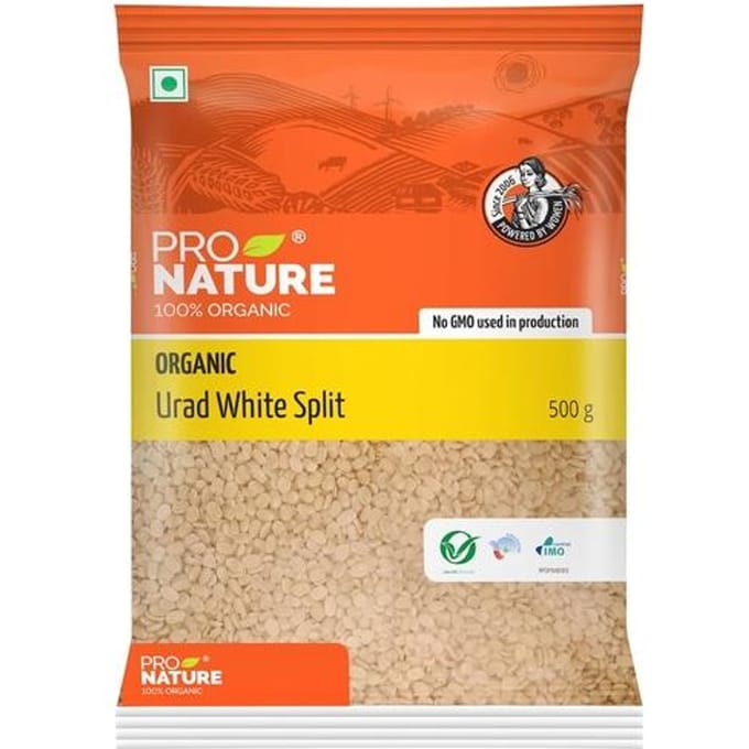 Pro Nature 100 % biologique Urad White Split, 500 grammes yellow