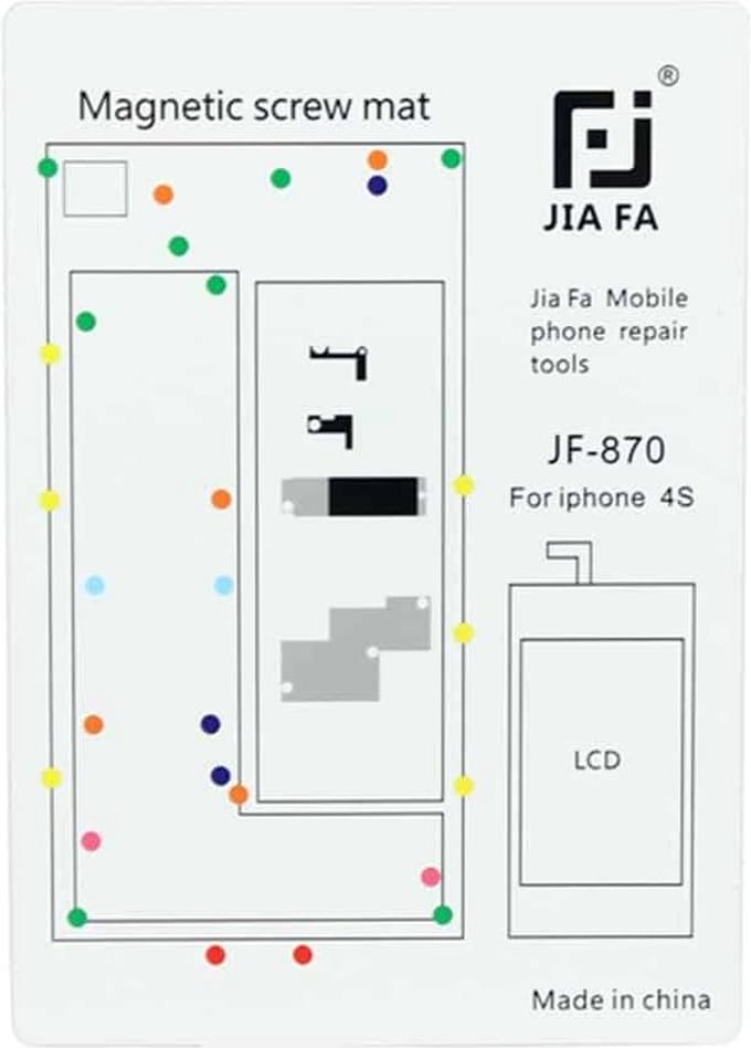 Let op type!! JIAFA Magnetic Screws Mat for iPhone 4S