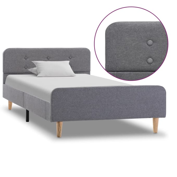 vidaXL - Bedframe - stof - lichtgrijs - 100x200 - cm