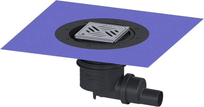 KESSEL-vloer-/plafondafvoer Practicus - DN 50, zijw., Variofix, designrooster, 45150.53