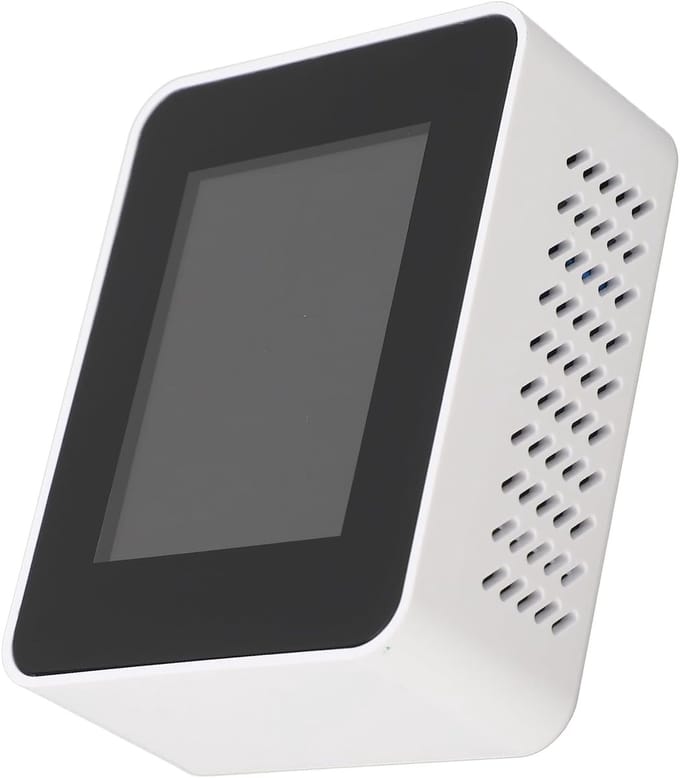 Draagbare CO2-detector - Luchtkwaliteitsmeter CO2 - Luchtkwaliteit Monitoren - 5-in-1 Multifunctioneel - 9x7x3.5 cm - Wit