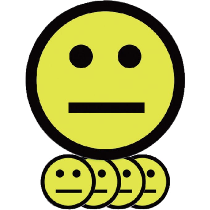 Magneet smiley 75mm emotie neutraal geel 5 stuks
