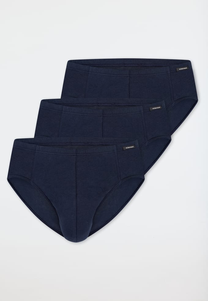 Schiesser 3 Pack Supermini - Essentials - Heren Onderbroek donkerblauw