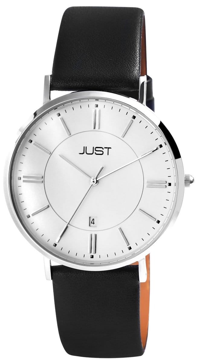 JUST herenhorloge echt leer Milo, mineraalglas