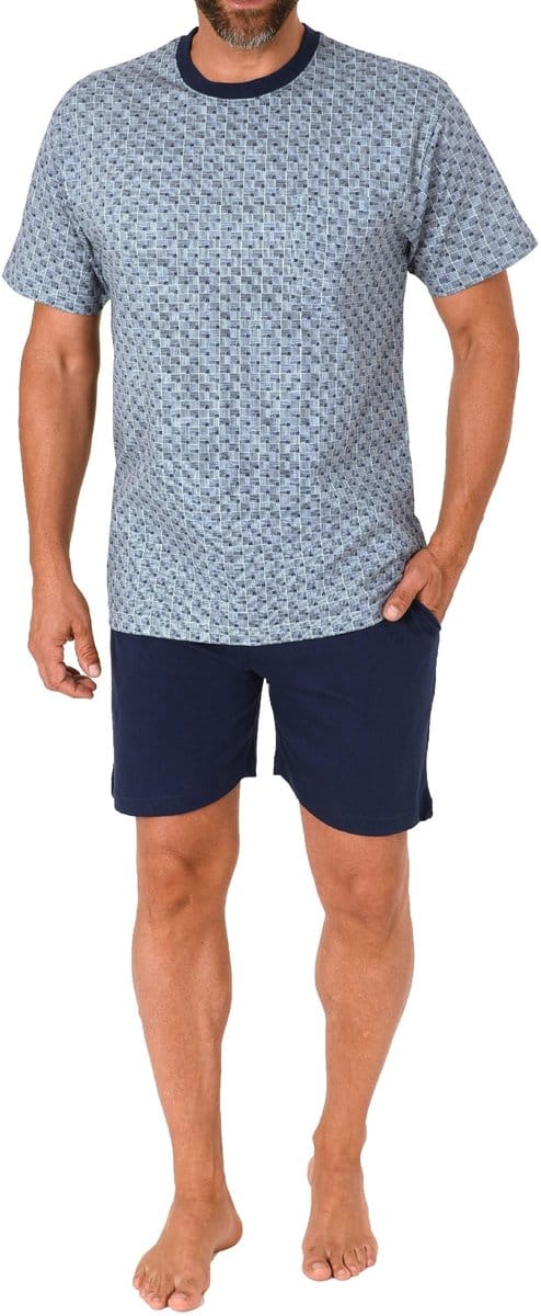 Normann herenpyjama met korte mouwen en elegante minimalistische print