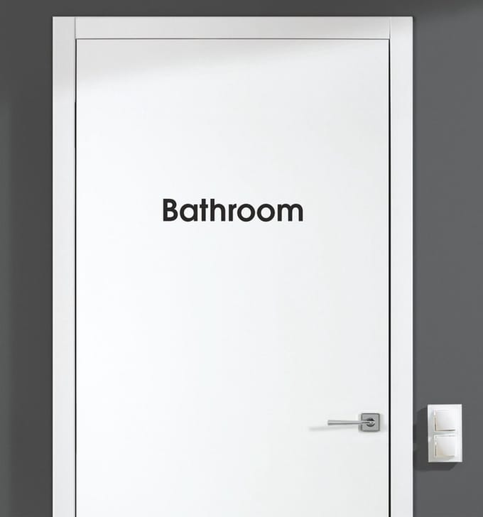 Deursticker - Bathroom - Zwart 18x3