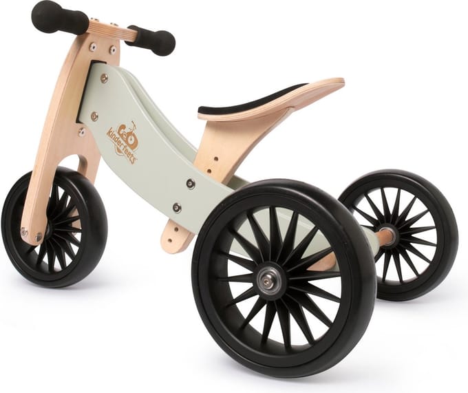 Kinderfeets 2-in-1 houten loopfiets & driewieler Tiny Tot Plus - Silver Sage