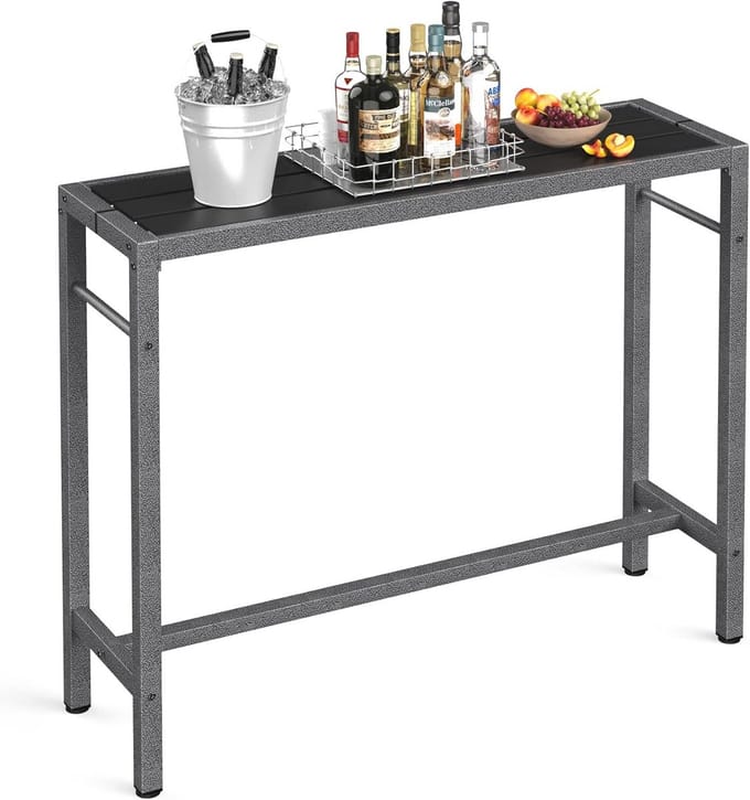 Outdoor Bartafel 117 cm - Hoogte Eettafel voor Tuin en Patio