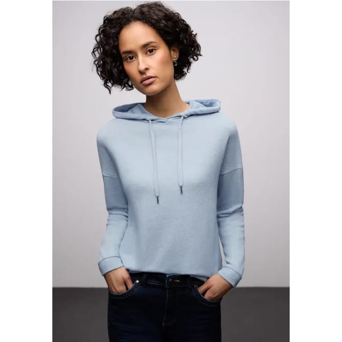 Shirt met gemêleerde capuchon