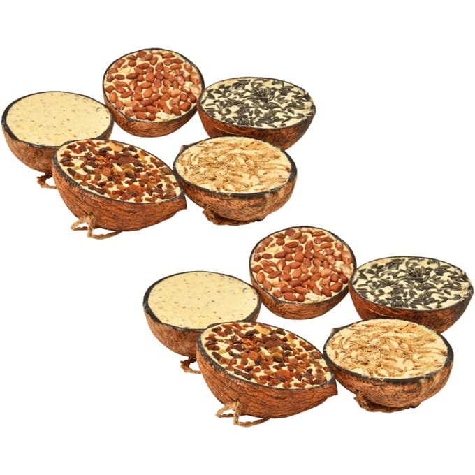 Vidaxl Karma Pour Oiseaux Dans Des Moitiés De Noix De Coco, 10 Pièces, 290 G