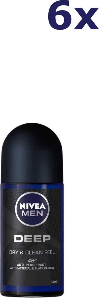 6x Nivea Deo Roll-on Men - Deep 50 ml