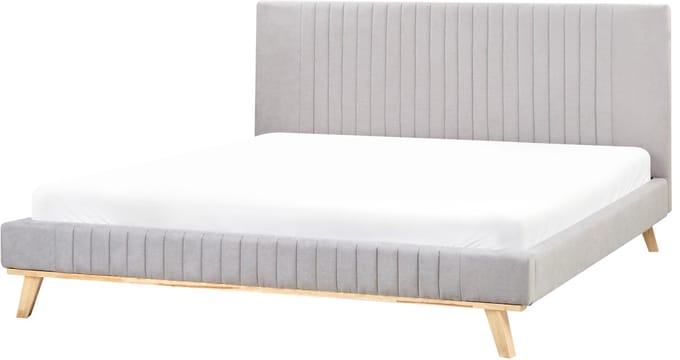 TALENCE - Tweepersoonsbed - Lichtgrijs - 180 x 200 cm - Chenille