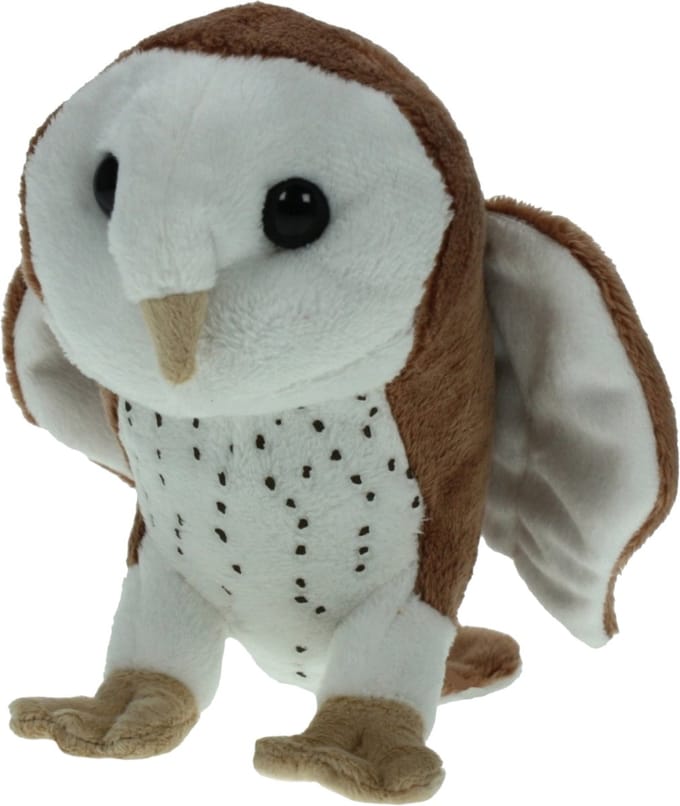Cornelissen Pluche knuffel dier - Kerkuil vogel - van 20 cm - Uilen - Cadeau - kinderen