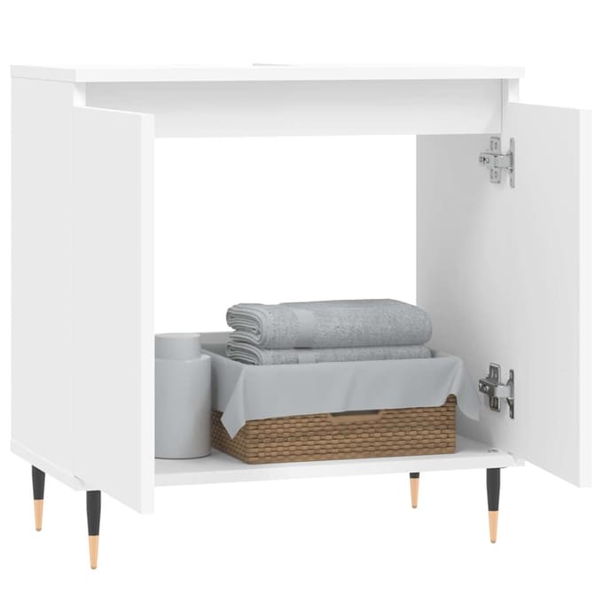 vidaXL - Badkamerkast - 58x33x60 - cm - bewerkt - hout - wit