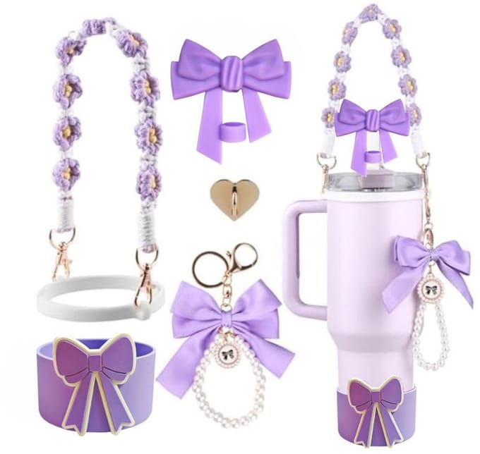 longziming -Becher Zubehör-Set - Accessoire Set - Scratch-Resistant Silicone Protection - Lebensmittelechtes Silikon - Valentine’s & Party Design