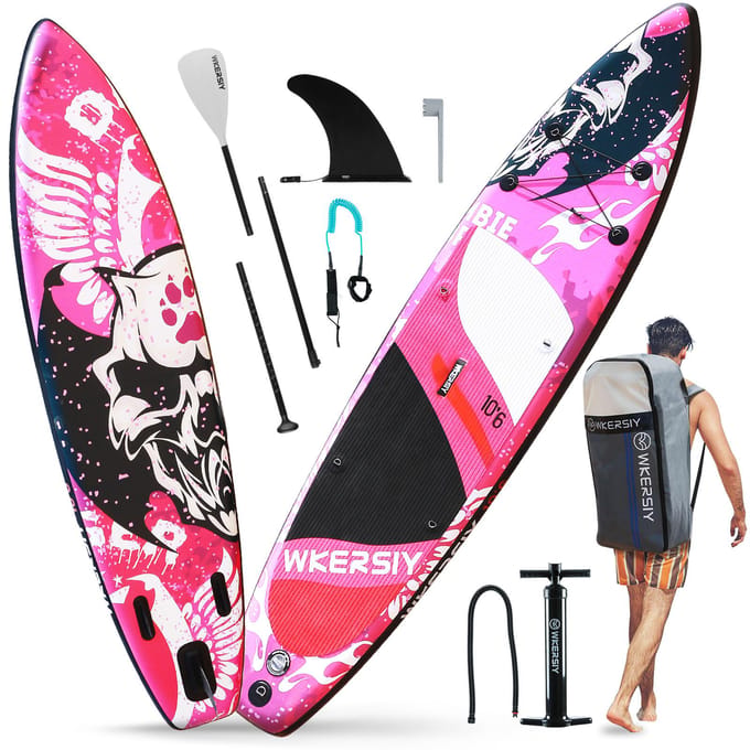 Opblaasbaar Stand Up Paddleboard SUP Board 6 Inch Dik SUP Surfplank Surf Set met Paddleboard Surf roze