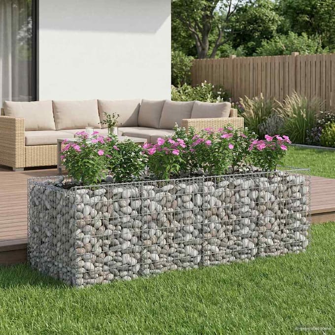vidaXL - Gabion - verhoogd - bed - 2 - st - 200 - x - 100 - x - 100 - cm