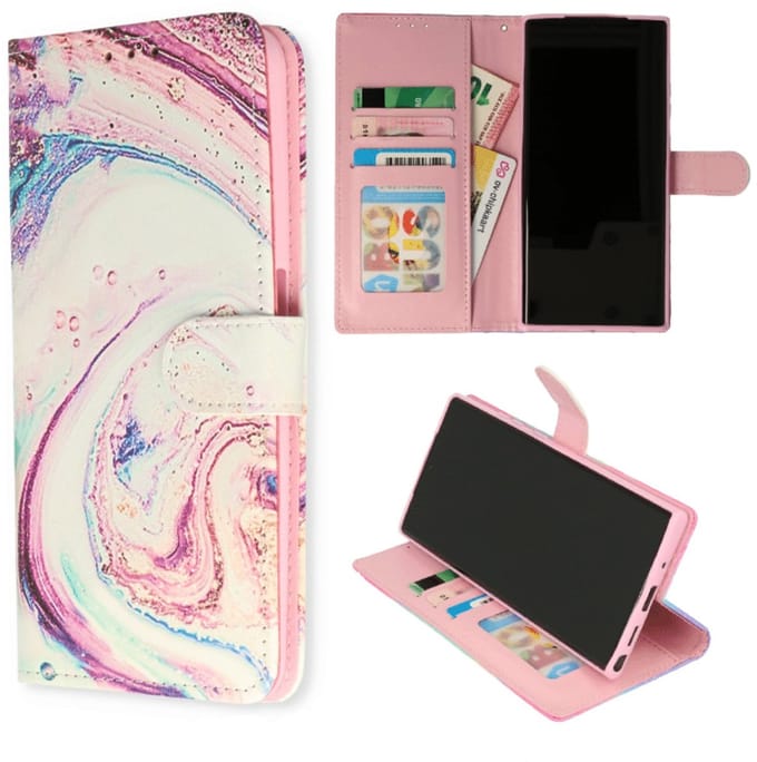 Cityhoesje – Bookcase - Geschikt voor – Samsung A17-A26 - Marmer Galaxy