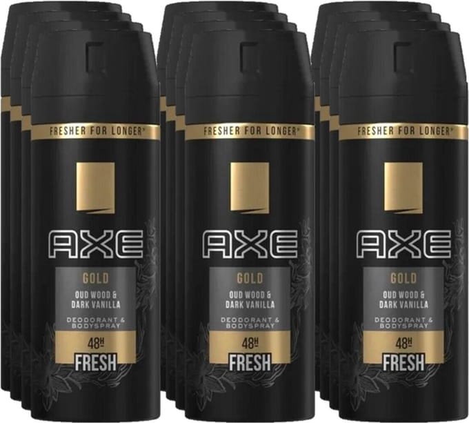Axe Deodorant Bodyspray Gold 150 ml - Voordeelverpakking 12 stuks