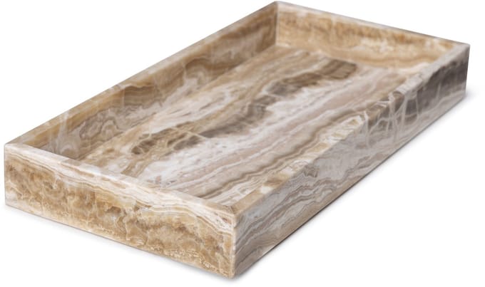 Marmer dienblad met rand 40x20cm sandal onyx - MOOISA