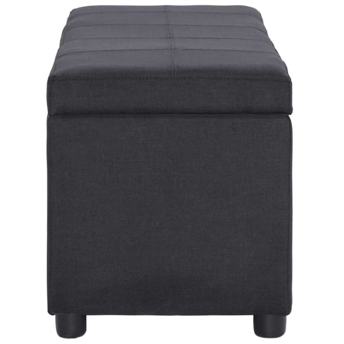 vidaXL - Bankje - met - opbergvak - 116 - cm - polyester - zwart